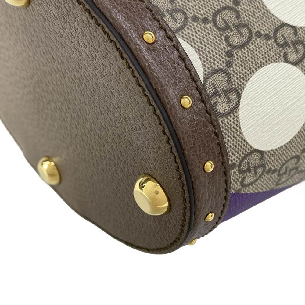 Gucci GG Plus / GG Supreme / Shelly Handbag 675882 Beige Dark Brown Multi PVC - Picture 6 of 16
